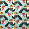 Printed Cotton TOUKI Mint / Garnet